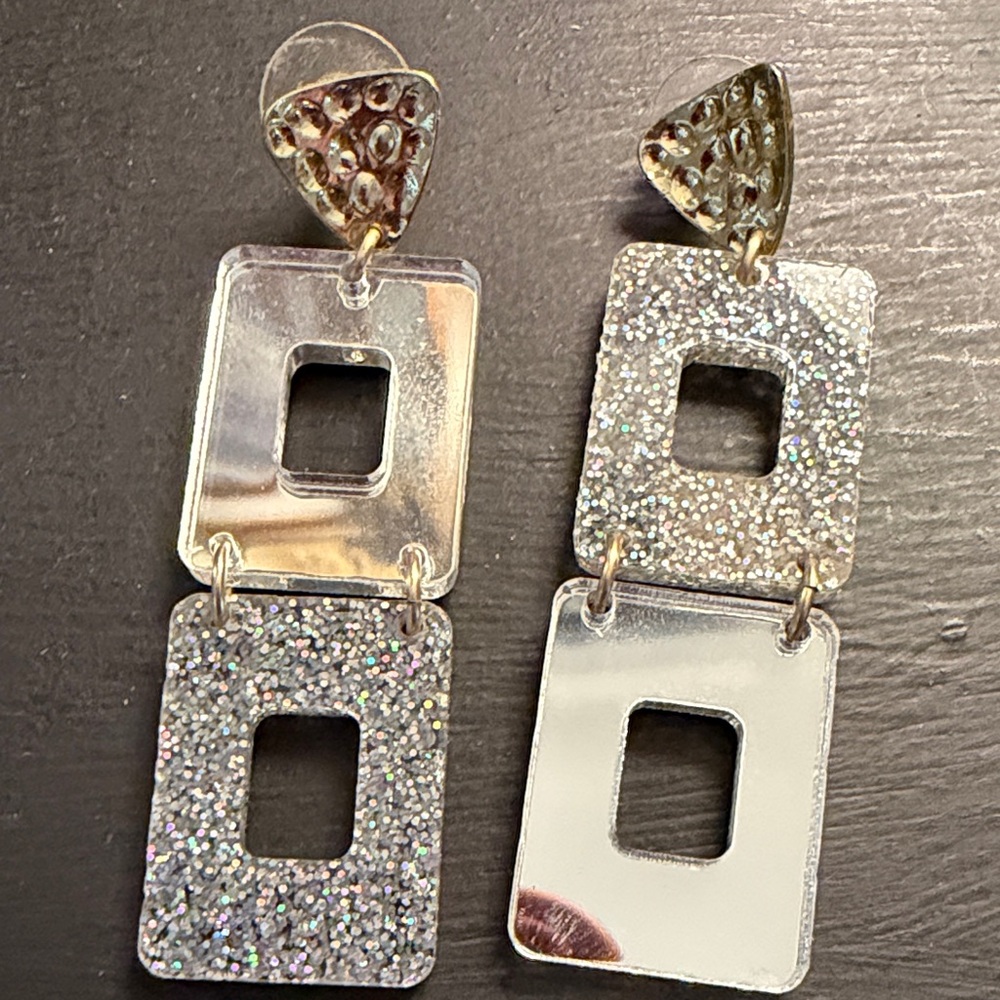 Chic Silver and Gold Dangle Earrings